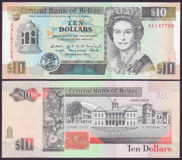1990 Belize $10 (Unc) - Click Image to Close